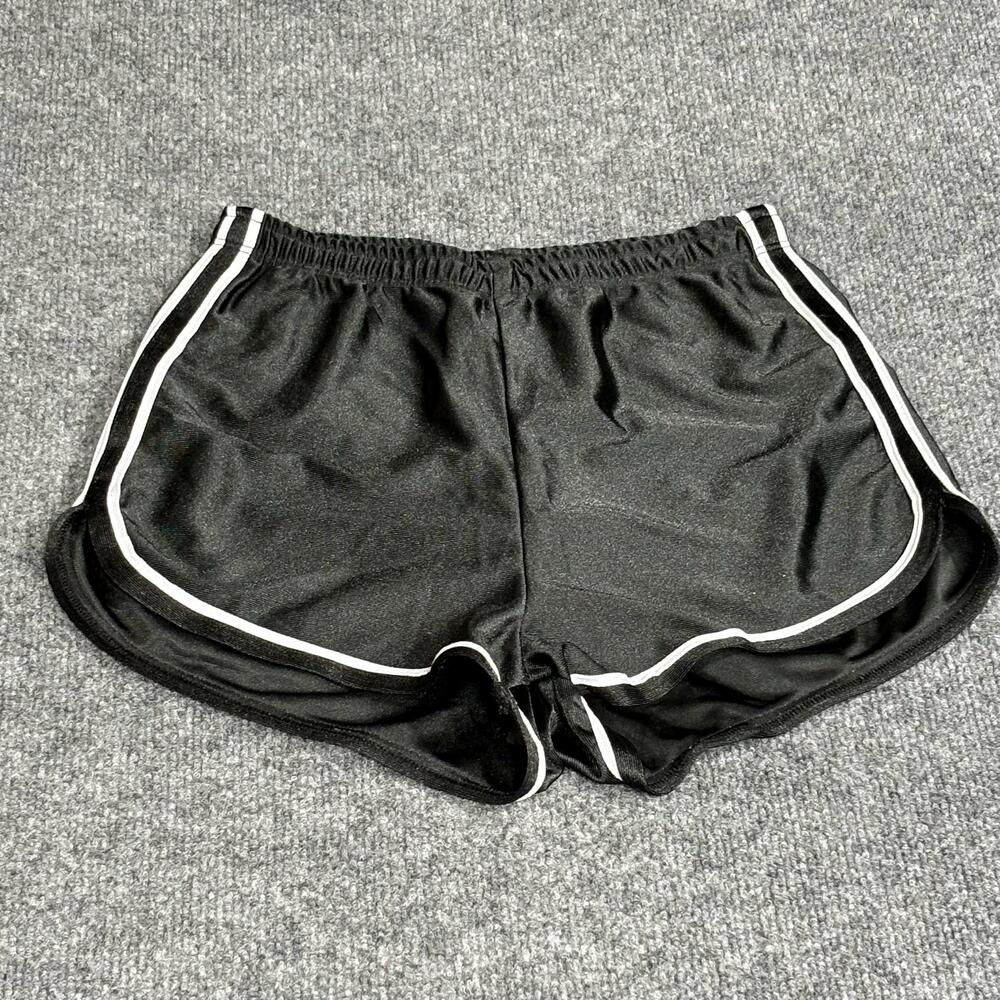 American Apparel Shorts Womens Small Black Running Dolphin Elastic Waist USA